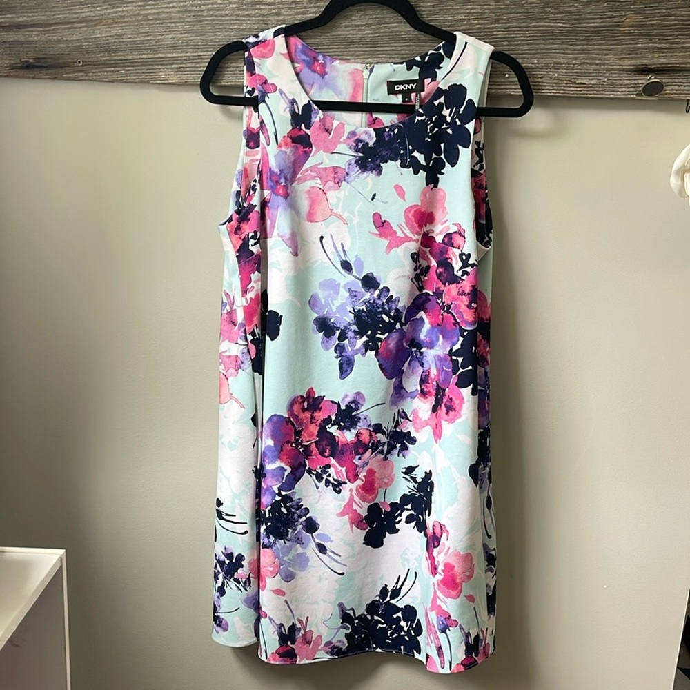 DKNY Pink Scoop Neck Sundress Mini